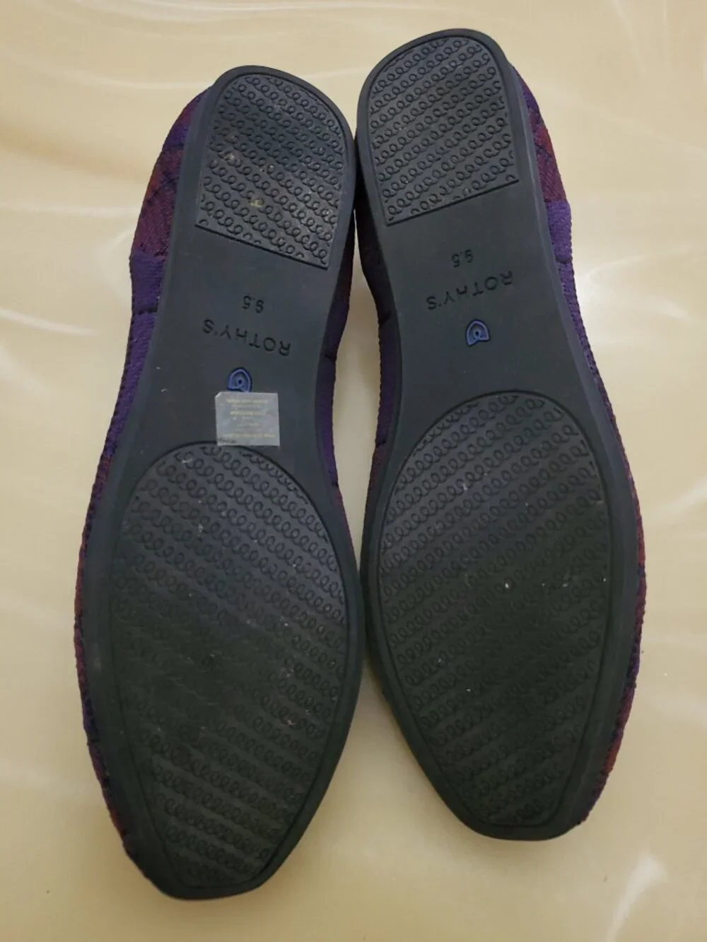 Rothy’s Cranberry Plaid The Square Toe Slip On Ballet Flats Size 9.5